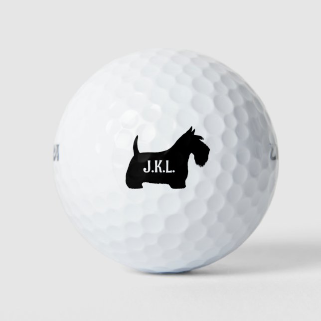 Pelotas De Golf Iniciales del Personalizado de perro escocés Terri (Anverso)