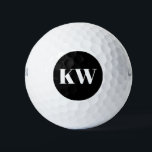 Pelotas De Golf Iniciales modernas de monograma blanco negro perso<br><div class="desc">Moderno Monograma Blanco Negro Iniciales Bolas de Golf Personalizadas</div>