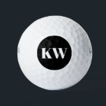 Pelotas De Golf Iniciales modernas de monograma blanco negro perso<br><div class="desc">Moderno Monograma Blanco Negro Iniciales Bolas de Golf Personalizadas</div>