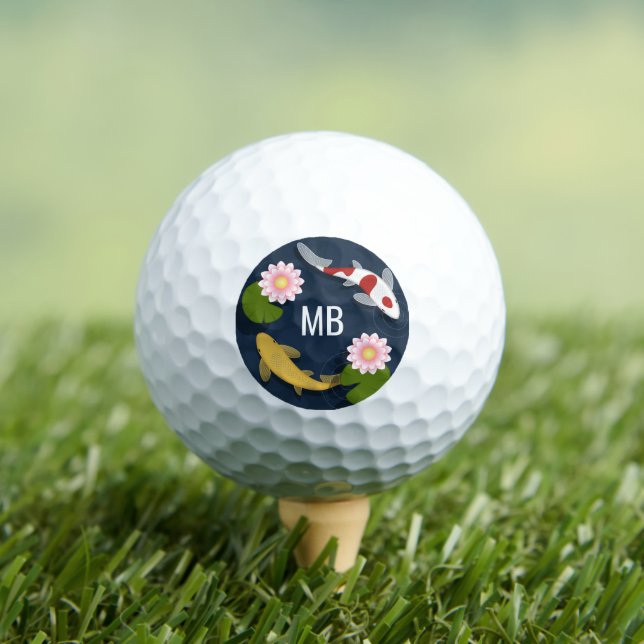 Pelotas De Golf Iniciales monográficas japonesas de Koi (Camiseta in situ)