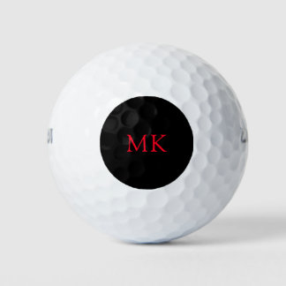 Pelotas De Golf Iniciales monográficas personalizadas Rojo negro m