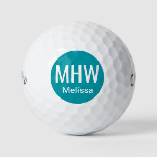 Pelotas De Golf Iniciales Nombre Verde Azulado