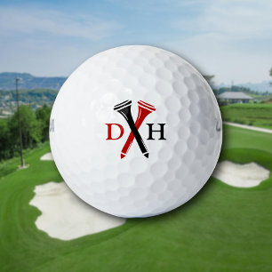 Pelotas De Golf Iniciales Personalizadas Cruces de Golf en Negro R