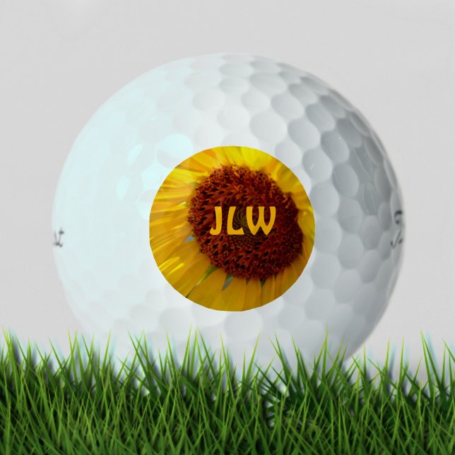 Pelotas De Golf Iniciales personalizadas de flor botánica de giras (Subido por el creador)