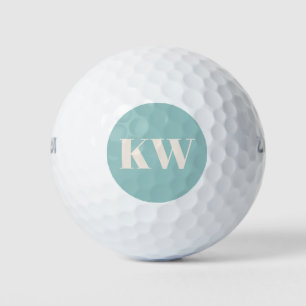 Pelotas De Golf Iniciales Personalizadas de Monograma Azul Acuátic