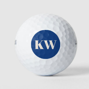 Pelotas De Golf Iniciales Personalizadas de Monograma Azul Cobalto
