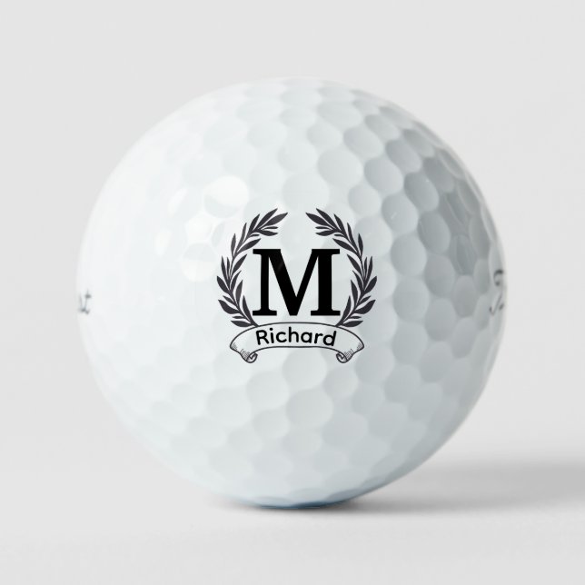Pelotas De Golf Iniciales y monogramas personalizados, Titulador P (Anverso)