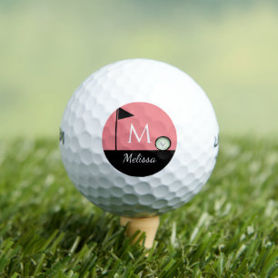 Pelotas De Golf Inicio del Monograma de Bandera de Golf y Balón