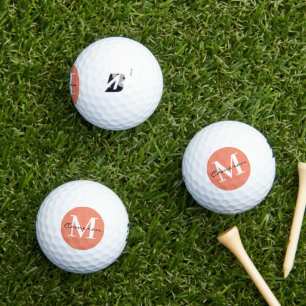 Pelotas De Golf Inicio y nombre en blanco y negro personalizados