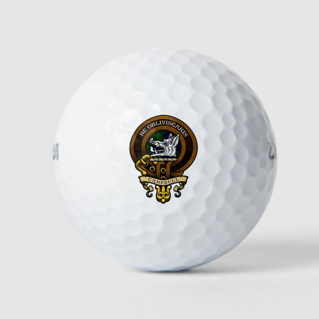 Pelotas De Golf Insignia Campbell del clan escocés y Escudo (Anverso)