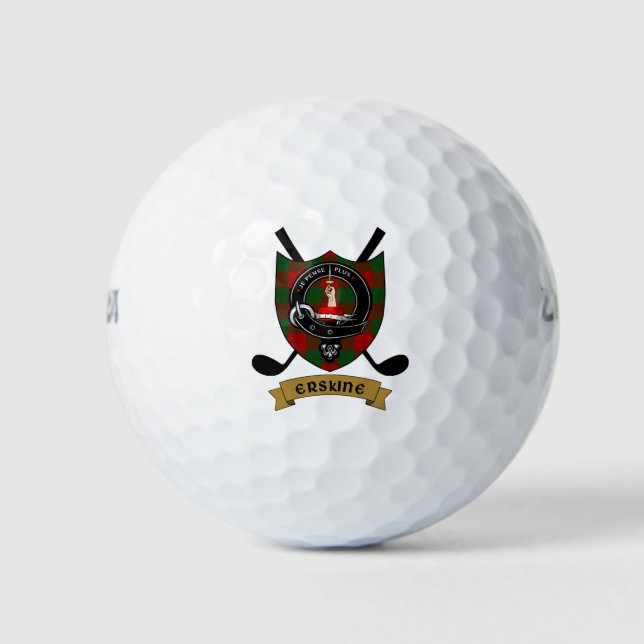 Pelotas De Golf Insignia de clan Erskine y clubes de golf cruzados (Anverso)