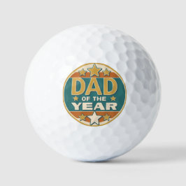 Pelotas De Golf Insignia retro de papá del año - regalo del día de