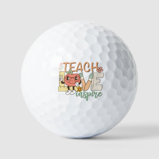 Pelotas De Golf Inspira amor de enseñanza - Suministros escolares (Anverso)