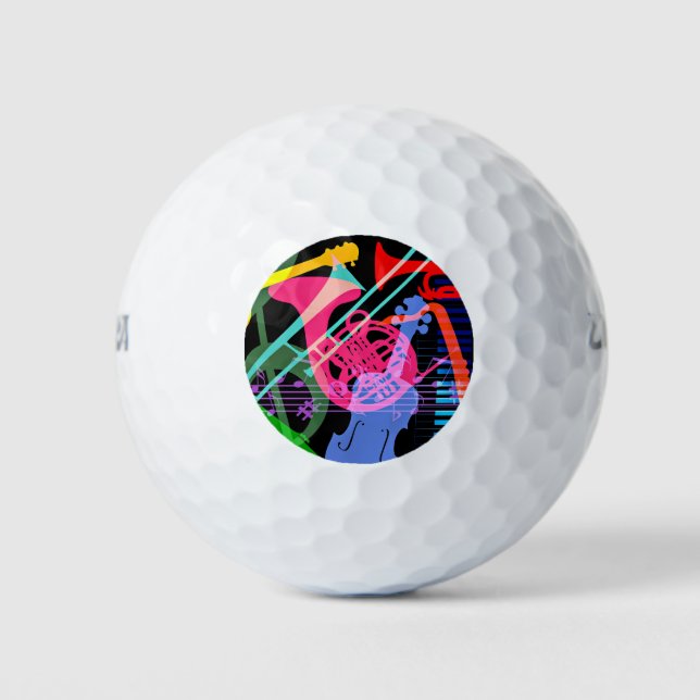 Pelotas De Golf Instrumentos musicales Diseño de arte pop (Anverso)
