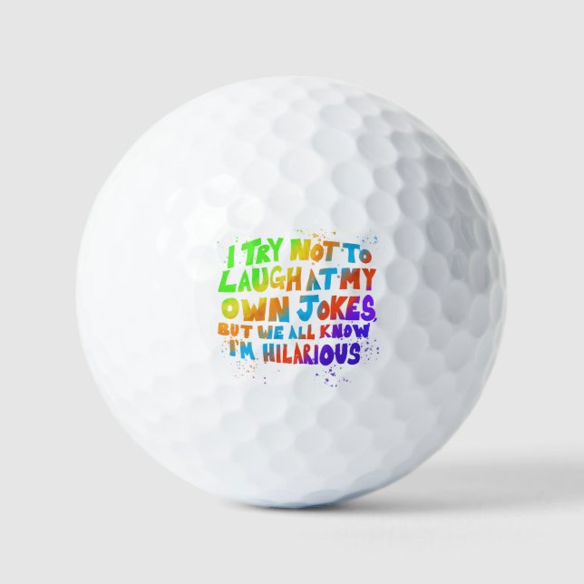 Pelotas De Golf Intento no reírme de mis propios chistes (Anverso)