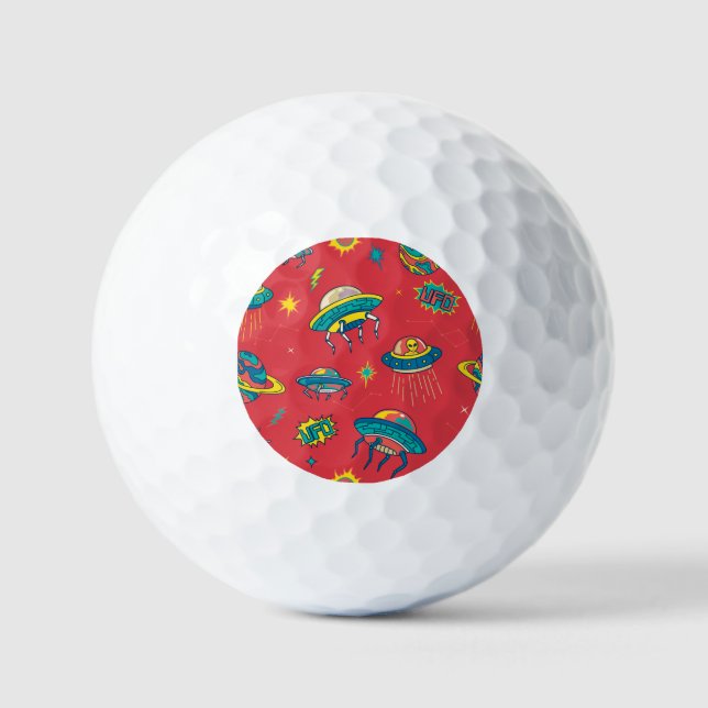 Pelotas De Golf Invasores espaciales de OVNI retro (Anverso)