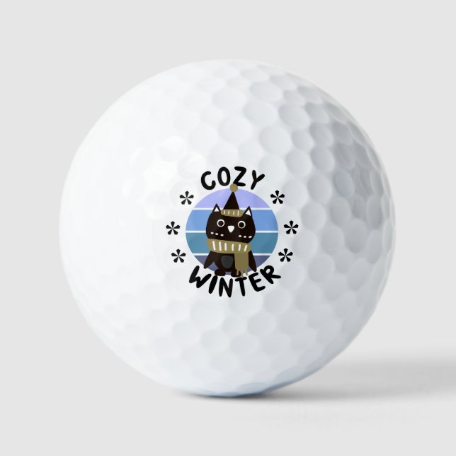 Pelotas De Golf Invierno acogedor, lechuza dulce (Anverso)