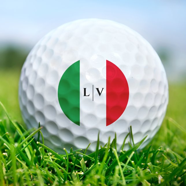 Pelotas De Golf Italia Bandera Italiana Rojo Blanco Nombre Verde I (Italy Italian Flag Red White Green Name Initials Golf Balls)