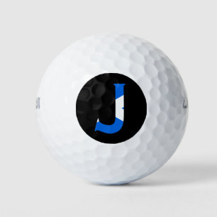 Pelotas De Golf J Monograma sobrepuesto sobre la bandera escocesa