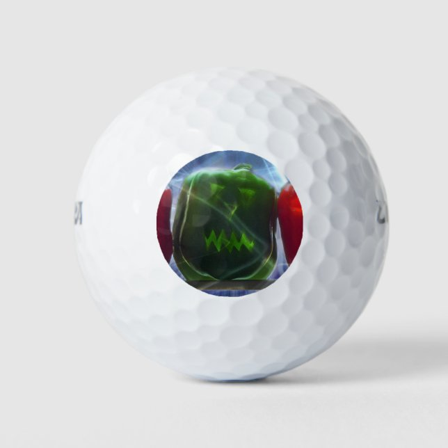 Pelotas De Golf Jack O Lantern Bell Peppers (Anverso)