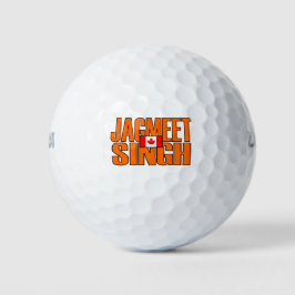 Pelotas De Golf Jagmeet Singh Naranja Bloquear texto Bandera canad
