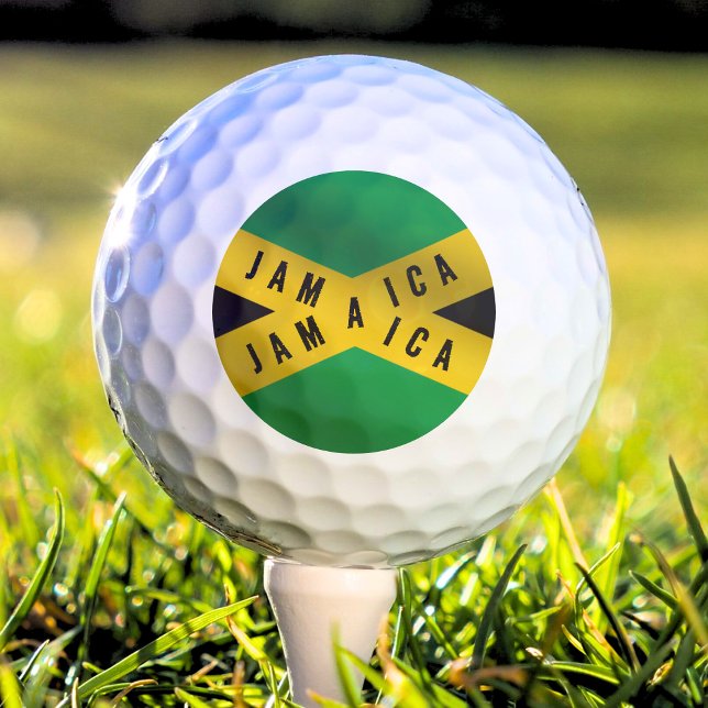 Pelotas De Golf Jamaica Cautela Cinta Oro Verde Bandera Jamaiquina (jamaica jamaican flag golf ball)