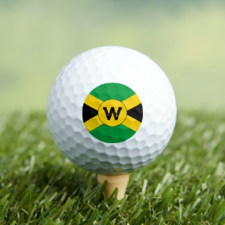 Pelotas De Golf Jamaican Flag Add Your Initial Monogram