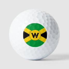 Pelotas De Golf Jamaican Flag Add Your Initial Monogram
