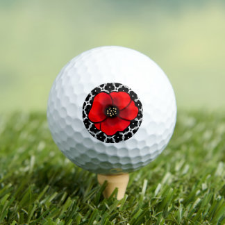 Pelotas De Golf Jardín Gótico Amapola Floral
