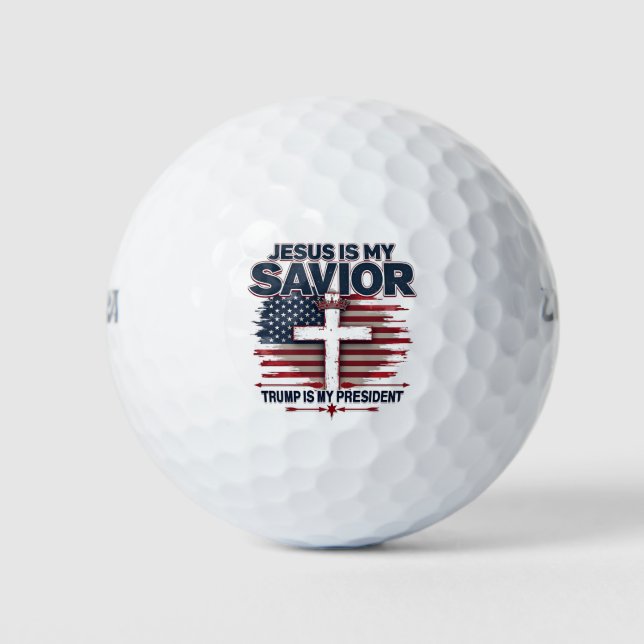 Pelotas De Golf Jesús es mi salvador Trump es mi presidente gracio (Anverso)