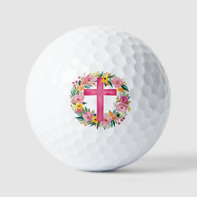 Pelotas De Golf Jesús siempre salva la primavera cristiana de Pasc (Anverso)