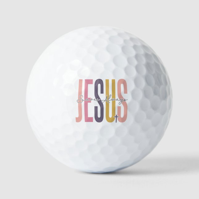 Pelotas De Golf Jesús siempre salva la primavera cristiana de Pasc (Anverso)