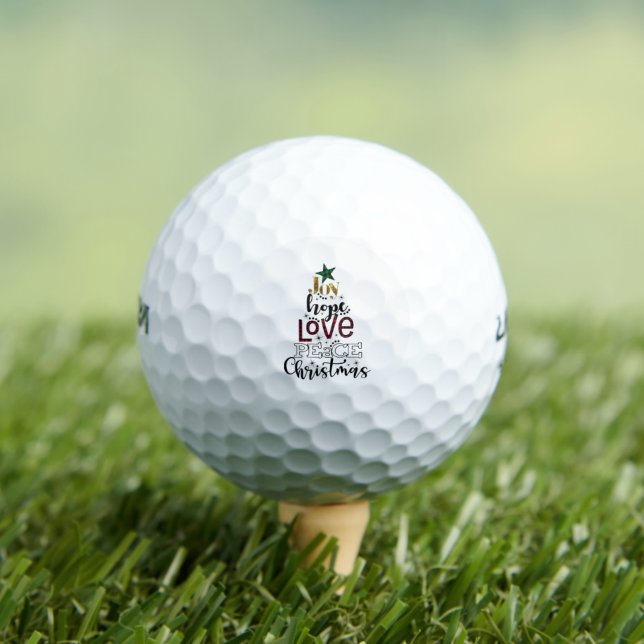 Pelotas De Golf Joy Hope Love Peace Navidades (Camiseta in situ)