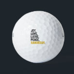 Pelotas De Golf Joy Love Latkes Peace Hanukkah Funny Jewish<br><div class="desc">gracioso,  judío,  latke,  regalo,  cumpleaños,  chanukah,  judío,  vacaciones,  menorah</div>