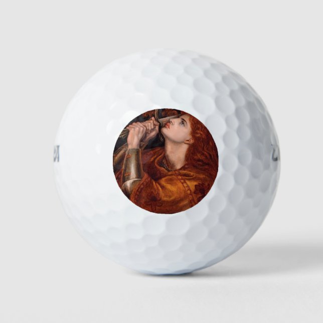 Pelotas De Golf Juana de Arco (retrato) (por Dante Gabriel Rossett (Anverso)