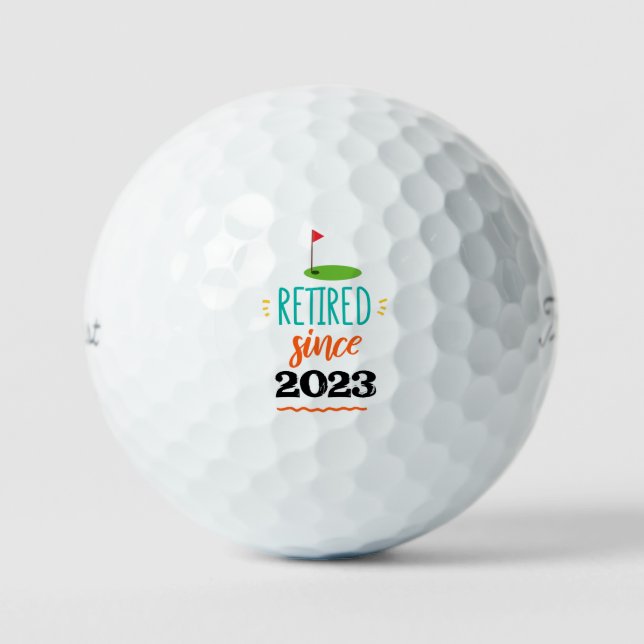 Pelotas De Golf Jubilación de golf desde 20xx con retiro de la ban (Anverso)
