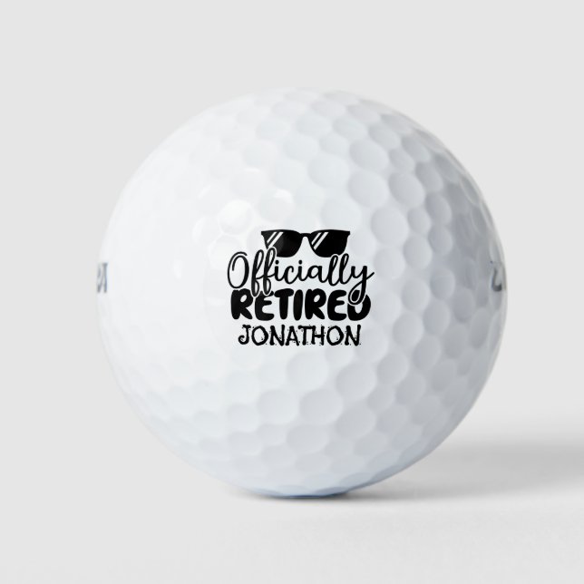 Pelotas De Golf Jubilación de Nombre Personalizado Oficialmente Re (Anverso)