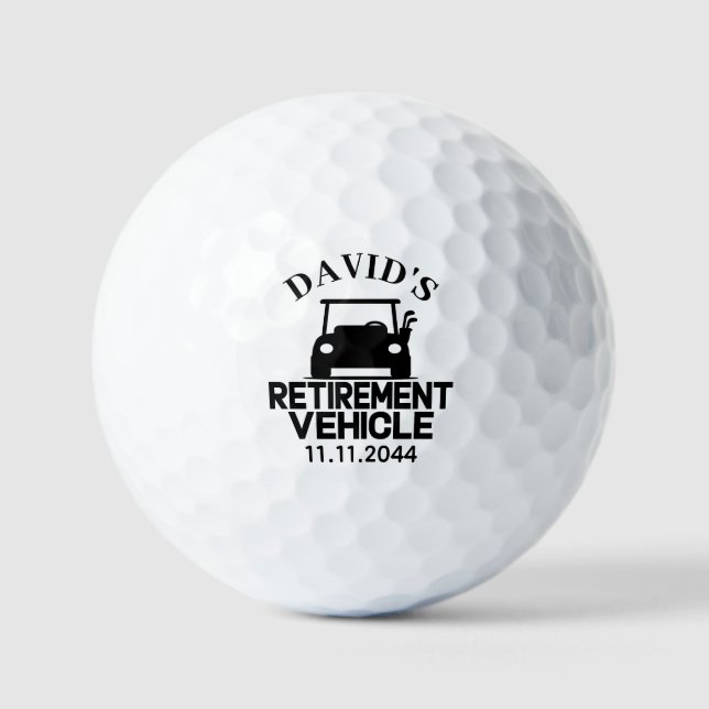 Pelotas De Golf Jubilación personalizado - Gracioso carrito de gol (Anverso)