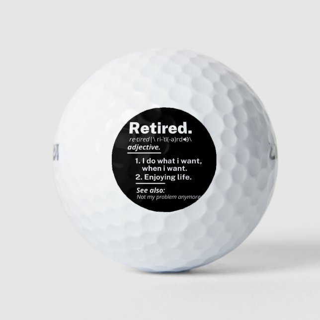 Pelotas De Golf jubilado. definición de retiro divertido (Anverso)