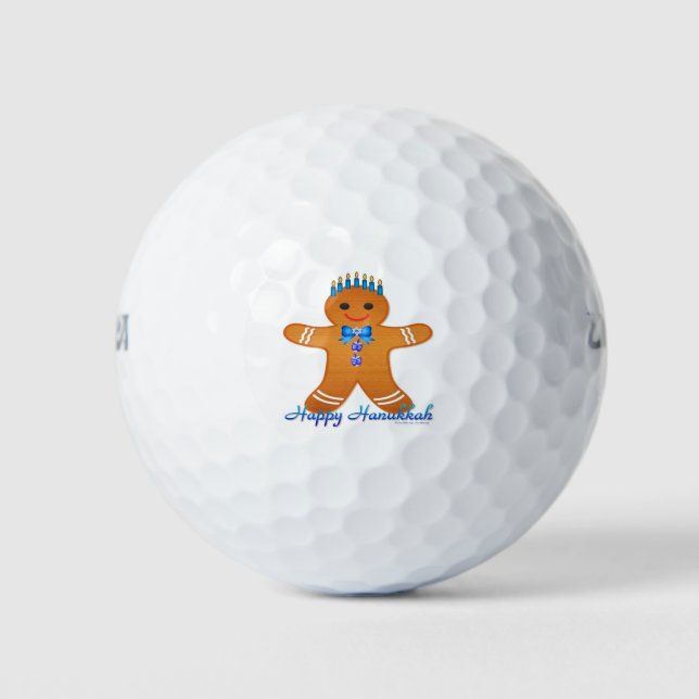 Pelotas De Golf Judaica Hanukkah Gingerbread Man Menorah (Anverso)