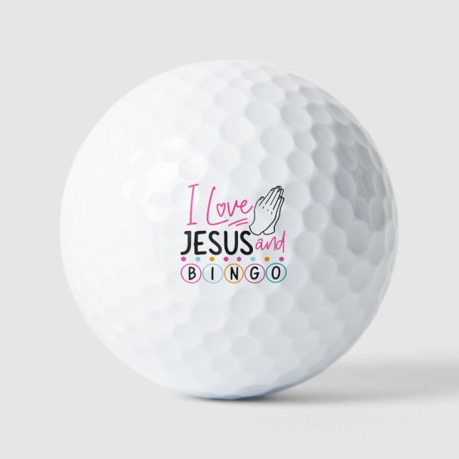 Pelotas De Golf Jugador de Bingo Jesús Fe Cristiano Amo A Jesús Y (Anverso)