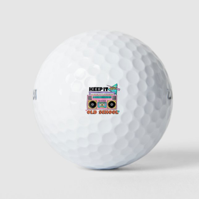 Pelotas De Golf Jugador de Boombox de la vieja escuela de los 90 (Anverso)