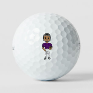 Pelotas De Golf jugador de fútbol retro vintage púrpura negro simp