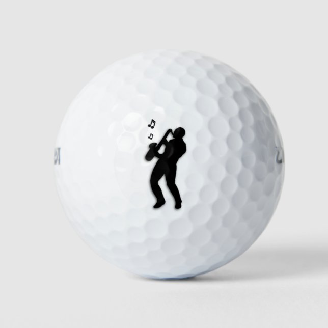 Pelotas De Golf Jugador saxofón (Anverso)