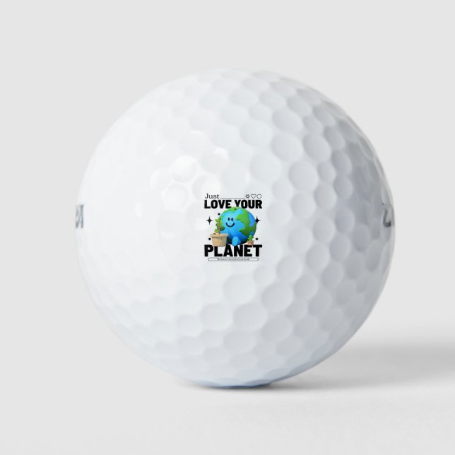 Pelotas De Golf Just Love Your Planet (Anverso)