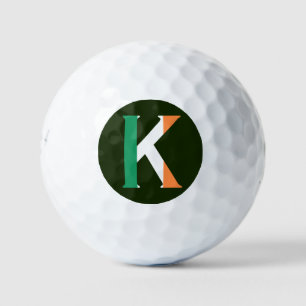 Pelotas De Golf K Monograma sobrepuesto sobre la bandera irlandesa