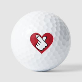Pelotas De Golf K-pop Finger Heart Black Red