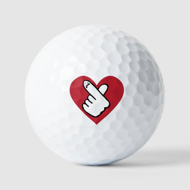 Pelotas De Golf K-pop Finger Heart Black Red (Anverso)