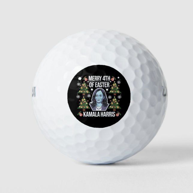 Pelotas De Golf Kamala Harris Navidades Santa Merry 4 De Pascua (Anverso)