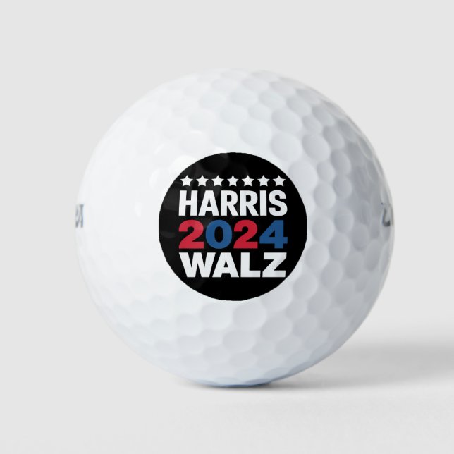 Pelotas De Golf Kamala Harris Walz Por Vicepresidente (Anverso)
